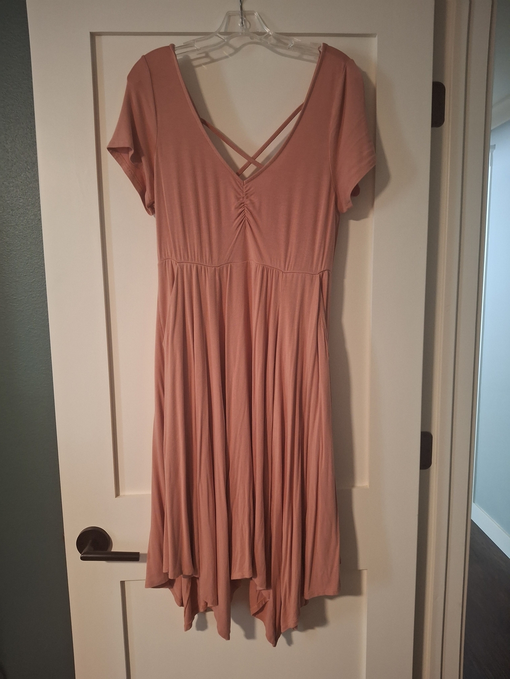torrid Pink V‑Neck Crisscross Back Dress